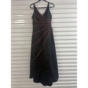Niki By Niki Livas Long Gown Prom Formal Dress sz 6 Minimalist Tulle Scarf
